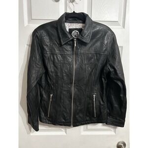 Vintage Maxima Wilsons The Leather Experts Womens Large Zip Bomber Biker Jacket